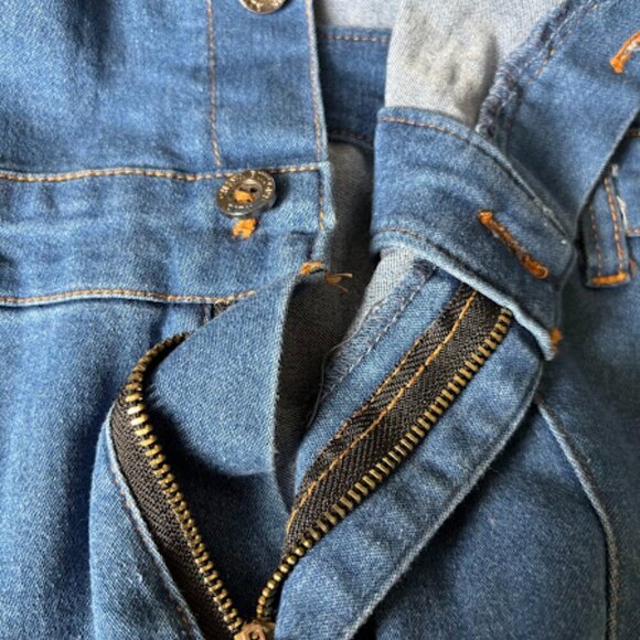 Denim Utility Jumpsuit | Indigo Blue | Size XL - Picture 6 of 6